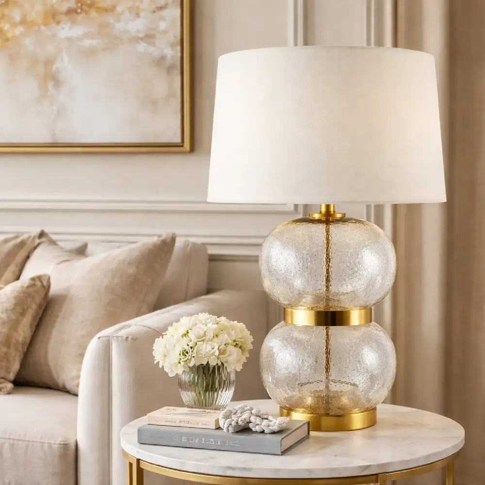 Textured Glass Table Lamp