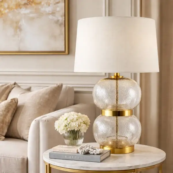 Textured Glass Table Lamp
