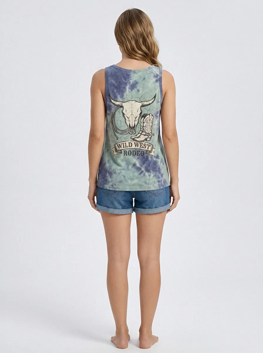 Western Rodeo Cow Tank Top