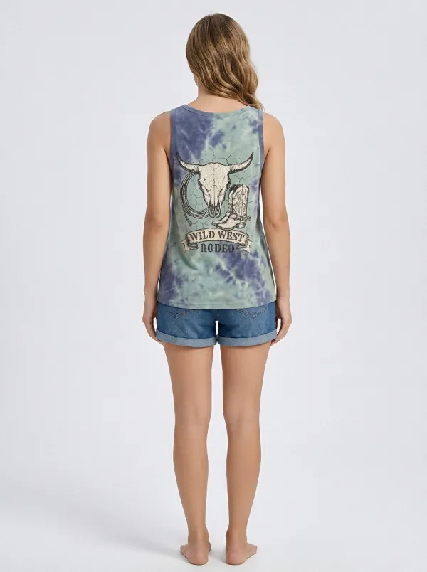 Western Rodeo Cow Tank Top