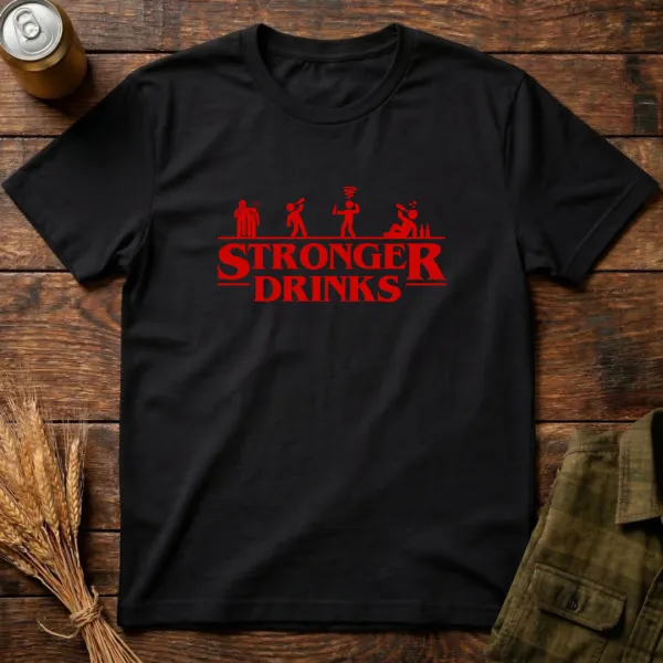 Stronger Drinks Graphic Cotton T-Shirt