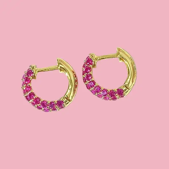 Mini Chunky Zirconia Hoop Earrings