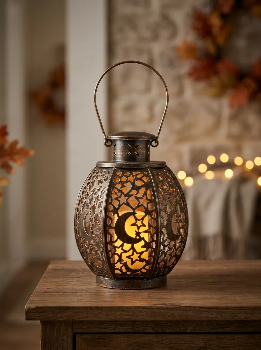 Star-Moon Cutout Halloween Pumpkin Light