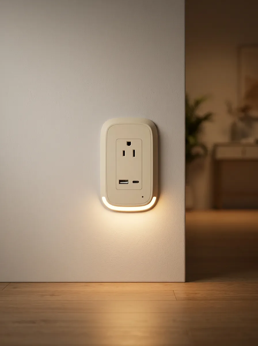 Minimalist Warm Glow USB Printed LED Outlet Cover
