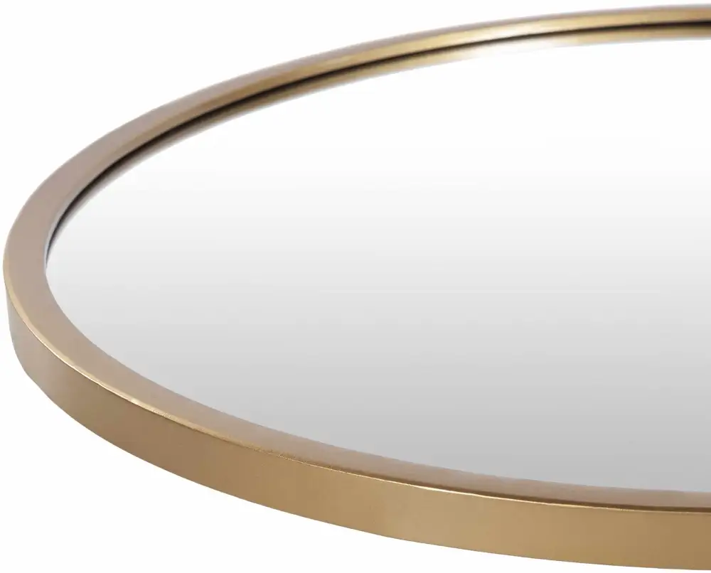 Contemporary Round Iron Frame Mirror
