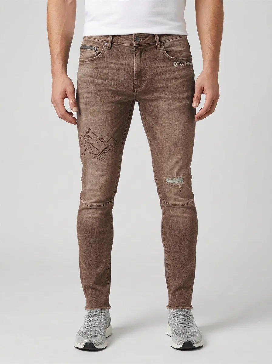 Men's Mountain Nature Mountain Graphic Slim-Fit Jeans