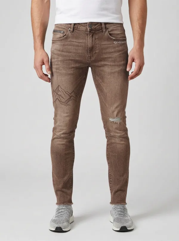 Men's Mountain Nature Mountain Graphic Slim-Fit Jeans
