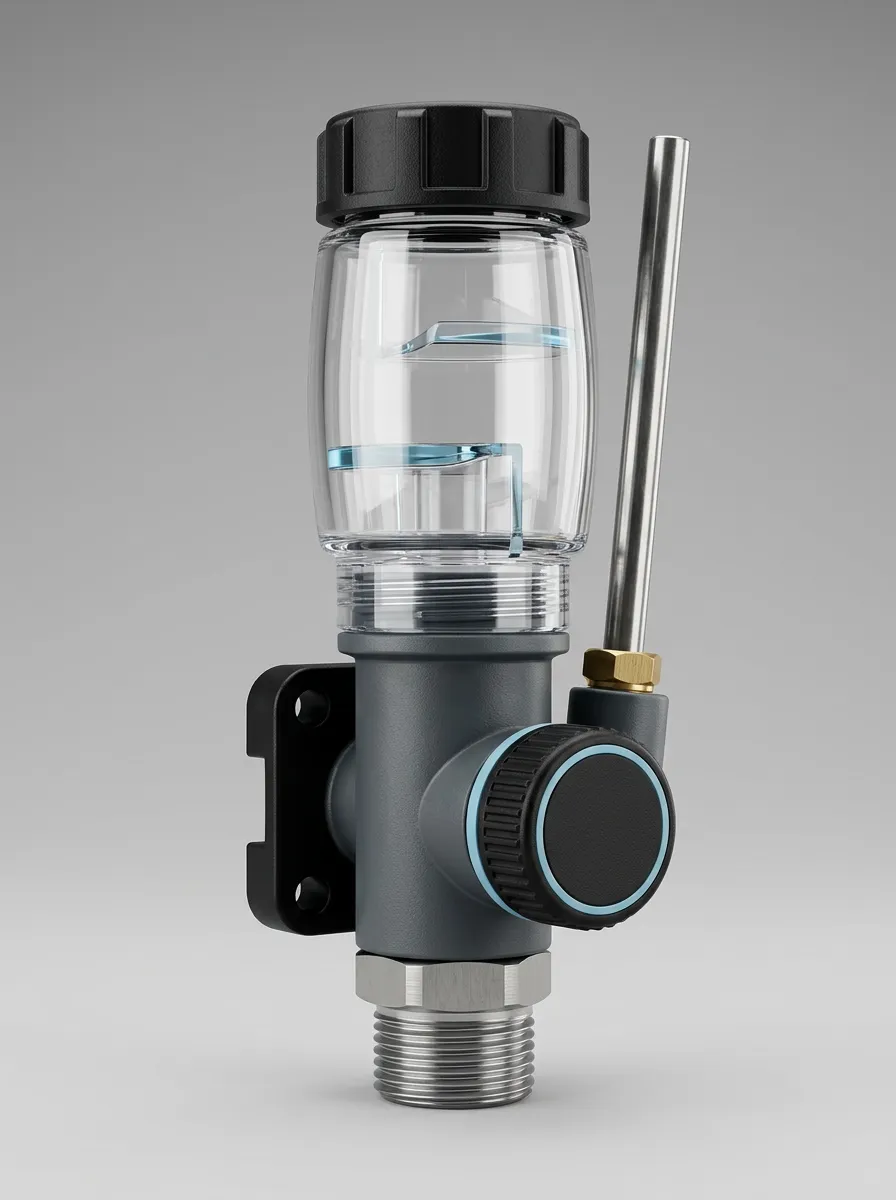 Brass Inline Water Heater Flush Filter with Flexible Hose