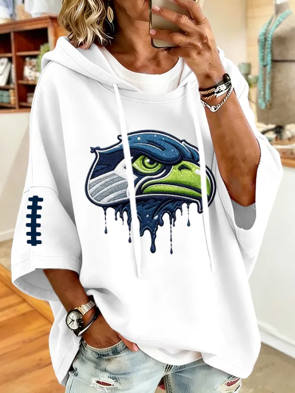 Women'S Vintage Football Print Hoodie