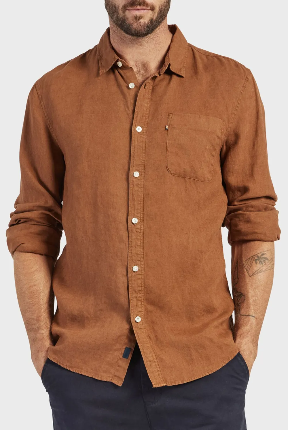 Classic Cotton Casual Long Sleeve Button Up Shirt