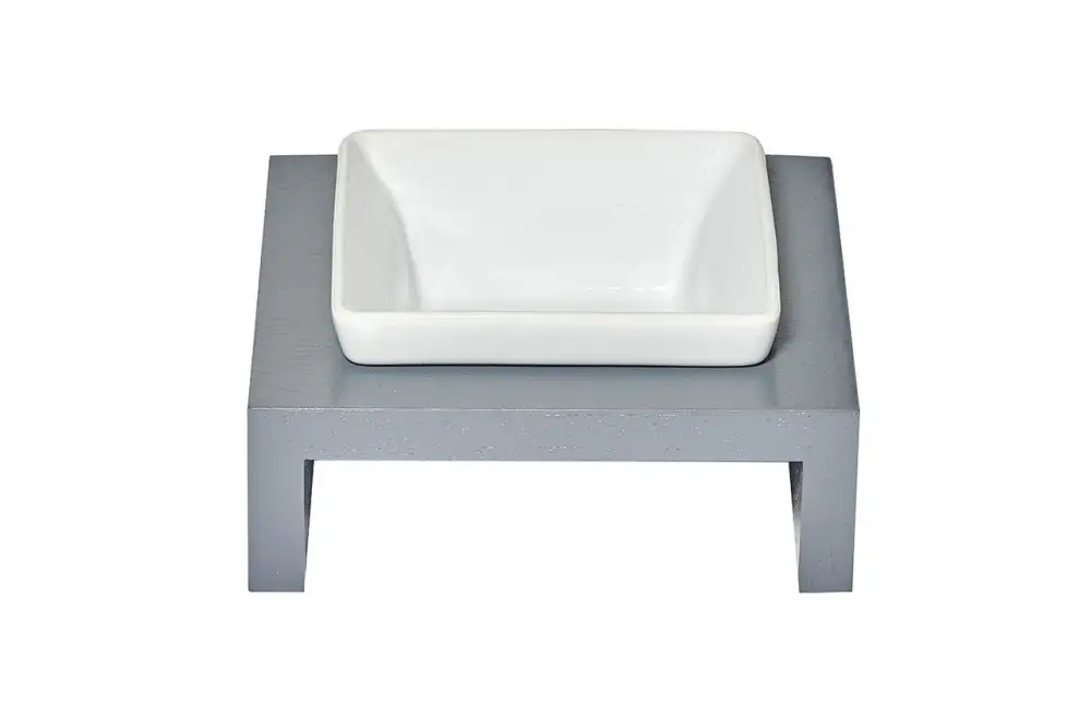 Modern Wooden Single Pet Feeder