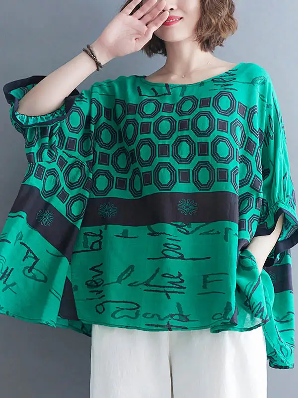 Printing Batwing Sleeve T-Shirt