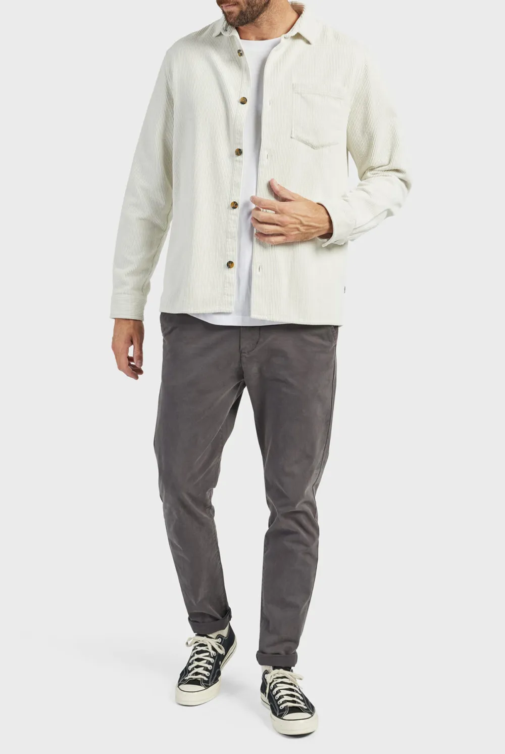 Cotton Cord Overshirt-Navy