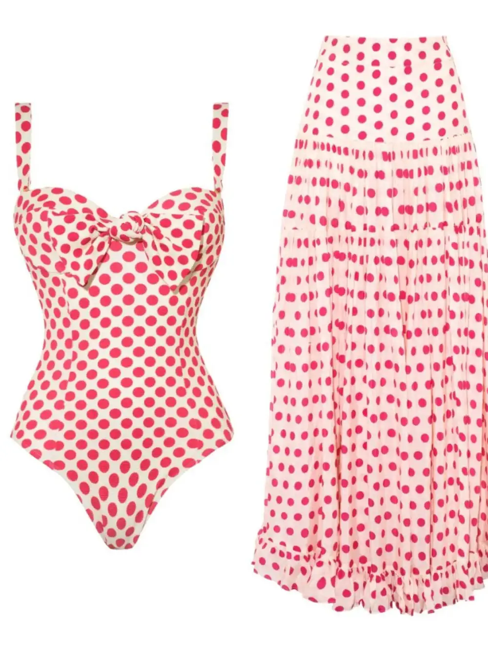 Printed One Piece Skirt Swim Dress