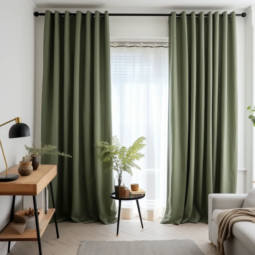Custom Eyelet Blackout Linen Curtain