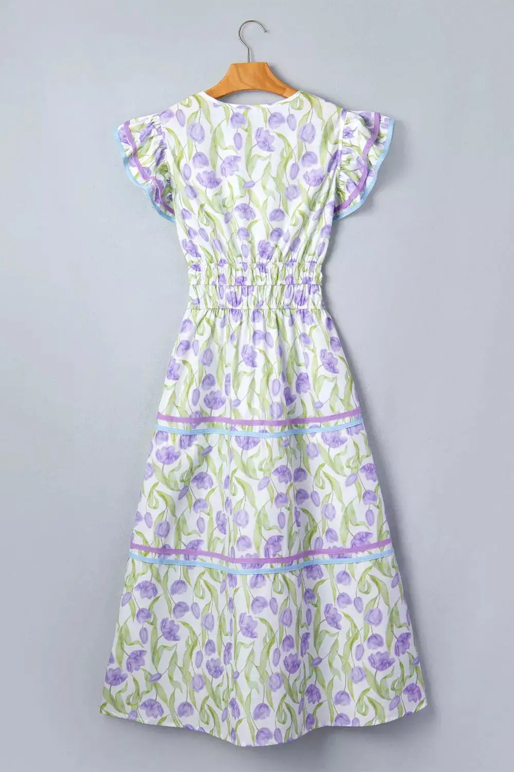Contrast Trim Midi Dress