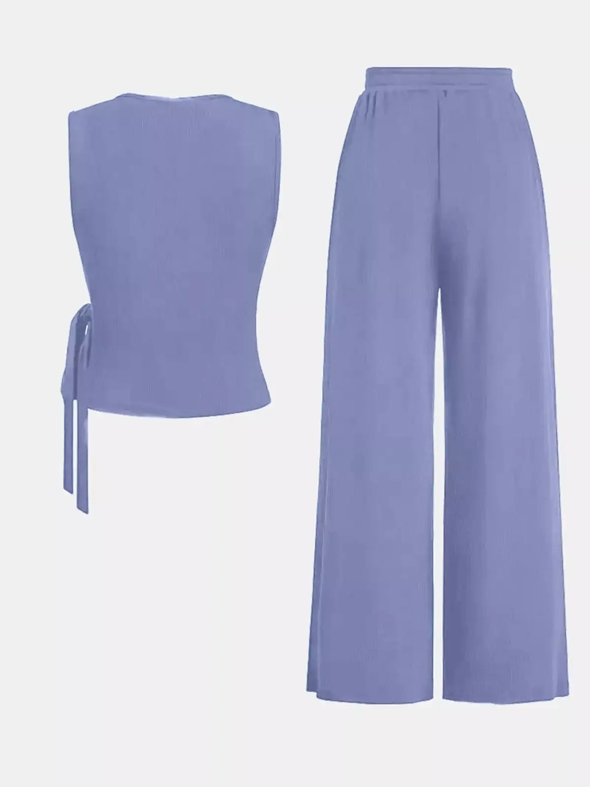 Tailored Round-Neck Pants Matching Set