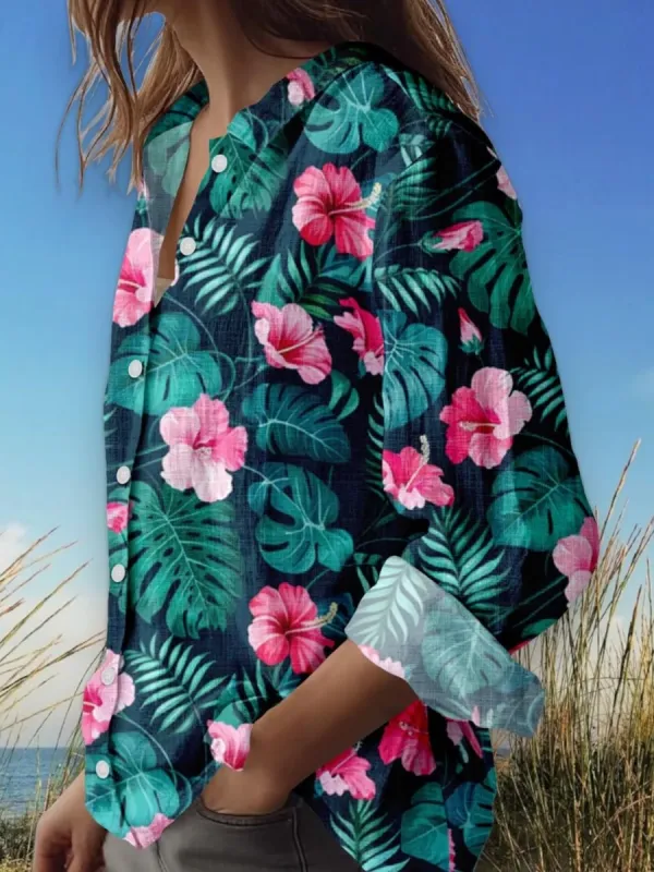 Tropical Flower Print Shirt