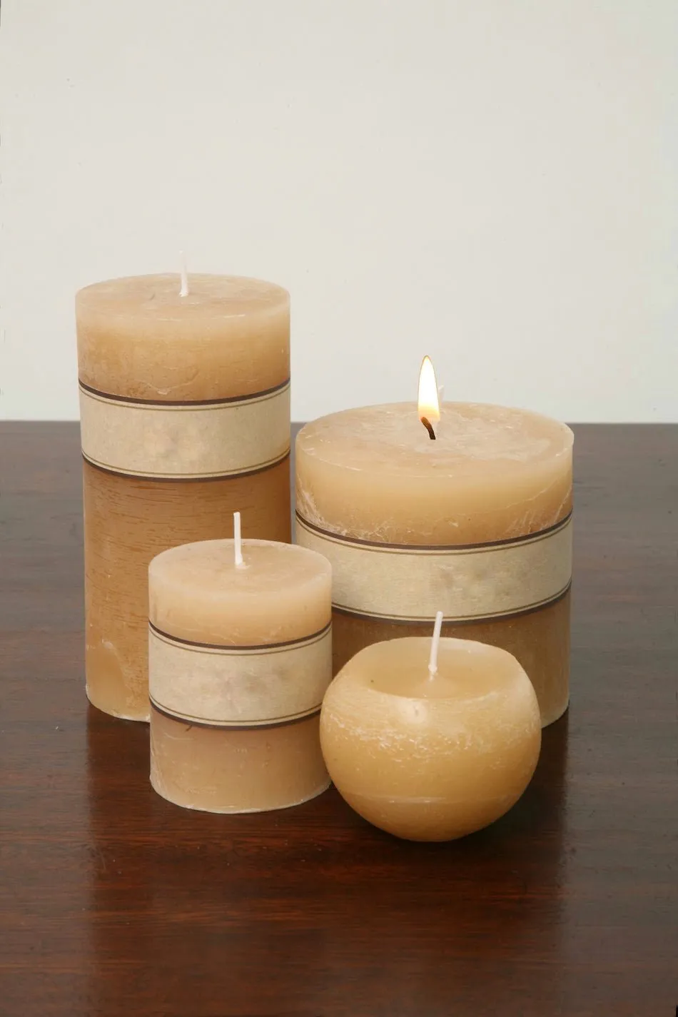 Caramel Rustic Pillar Candle