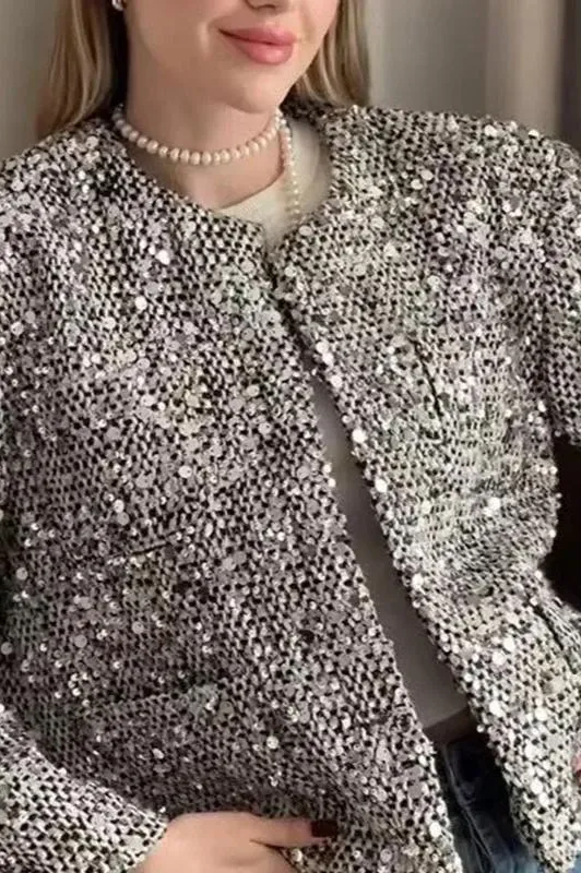 Sparkling Tailored Sequin Jacket