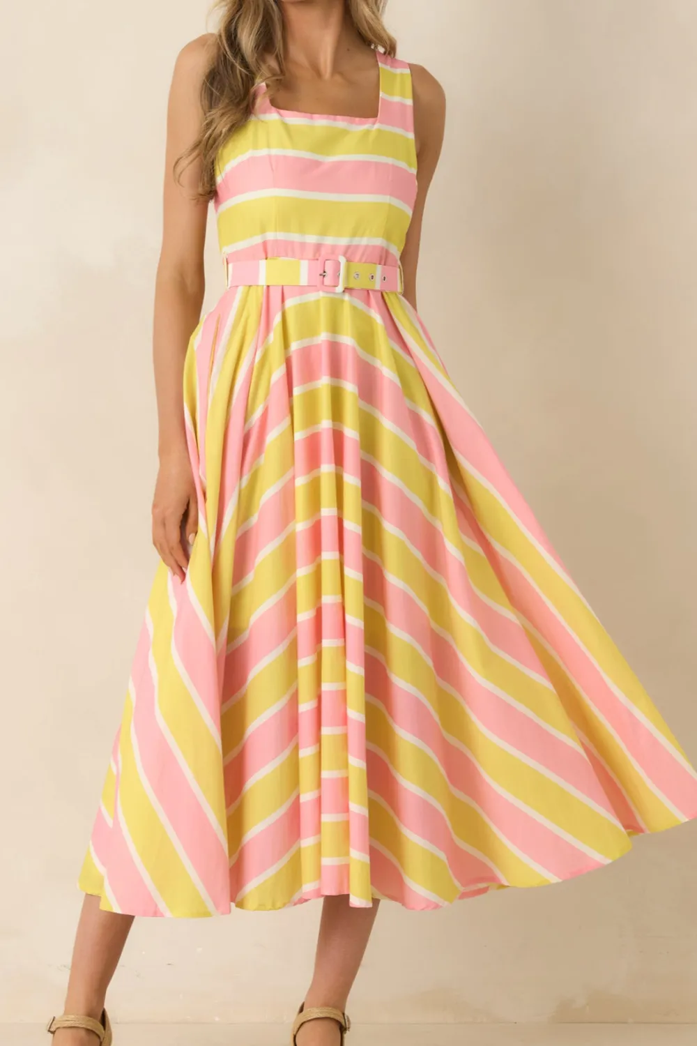 Striped Sunbeam Midi Dress