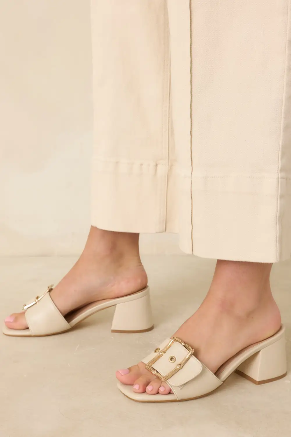 Nice Buckle Slingback Heels