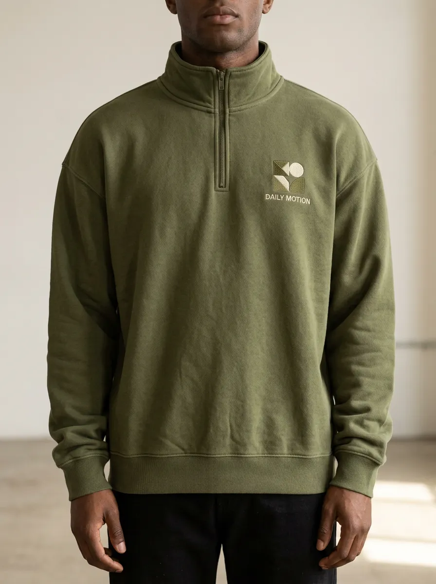 Motion Geometric Quarter Zip Hoodie