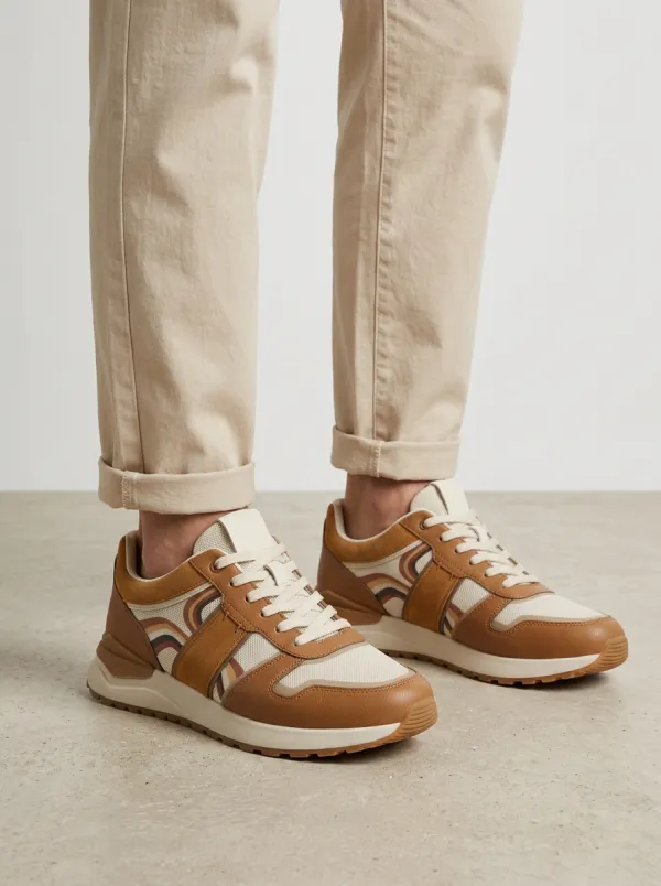 Unisex Retro Aesthetic Striped Print Sneakers