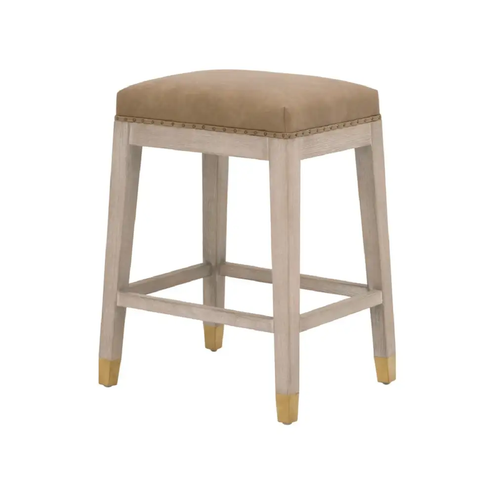 Modern Leather Vegan-Leather Counter Stool