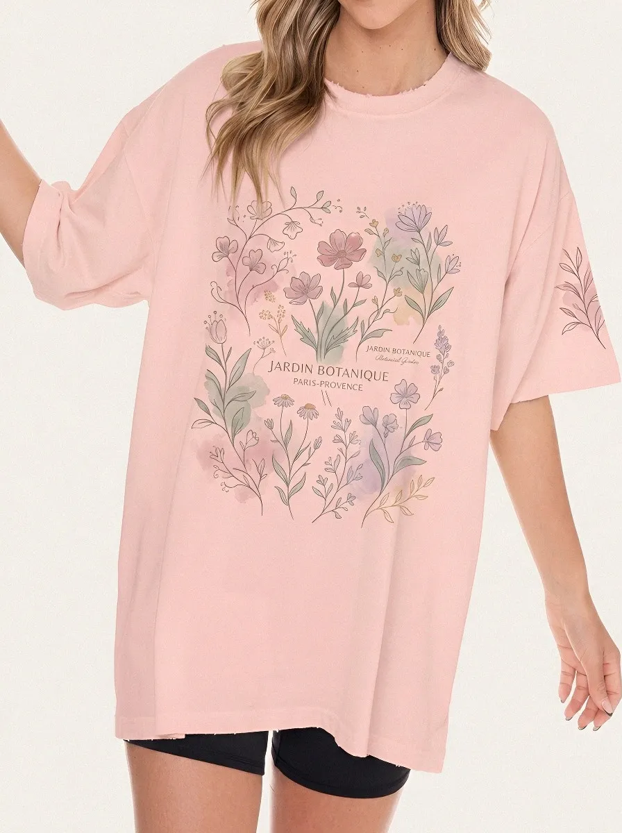 Women's Botanical Garden Lover Jardin Botanique Printed T-shirt