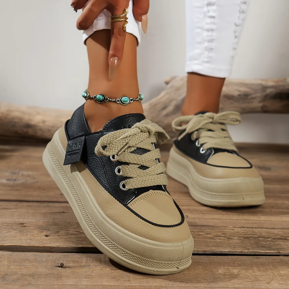Platform Low Lace Up Sneakers