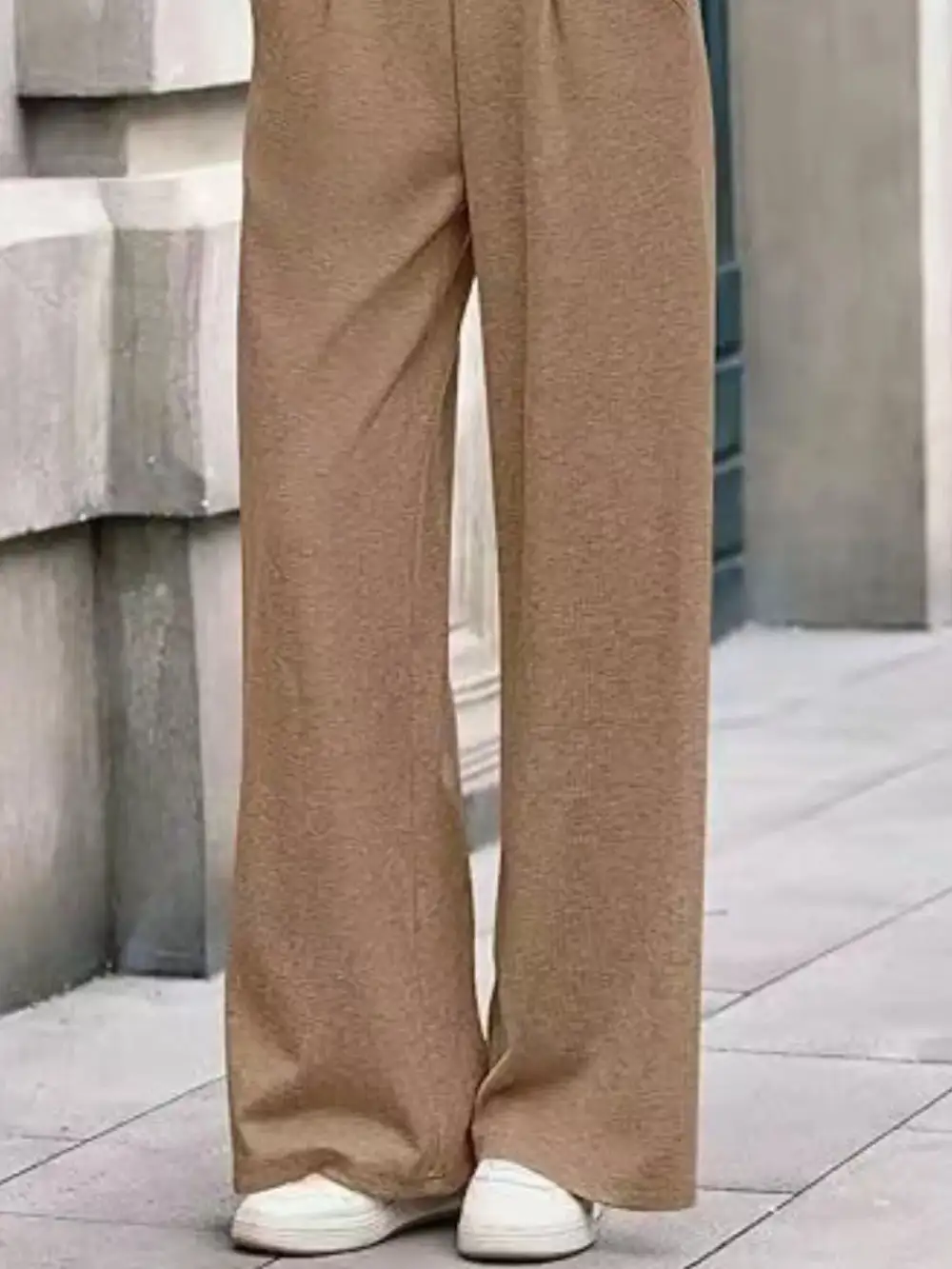 Wide Leg Pocketed Casual Pants