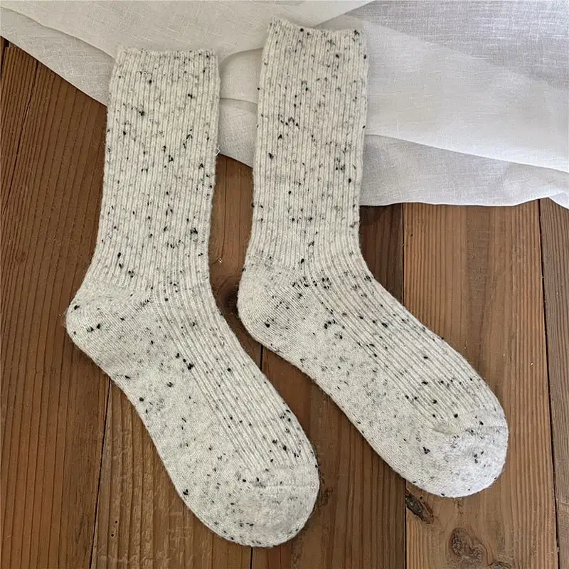 Wool Blend Ribbed Knee High Socks