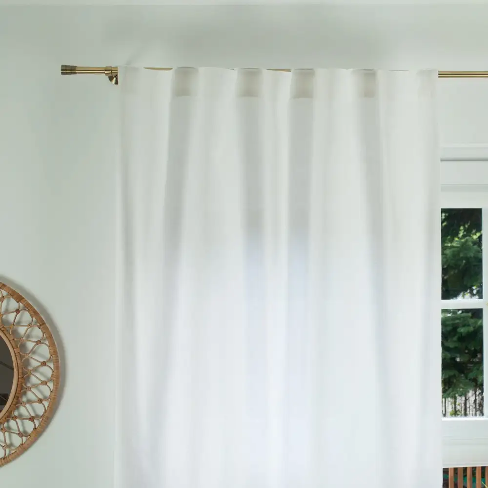 Simple Back Tab Linen Curtain