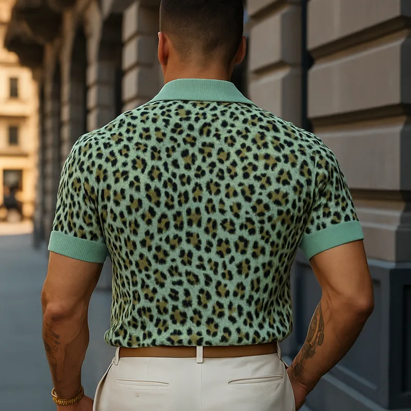 Easy Collar Leopard Print Polo