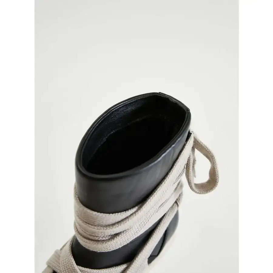 Lace Up Round Neck Sneaker Boots