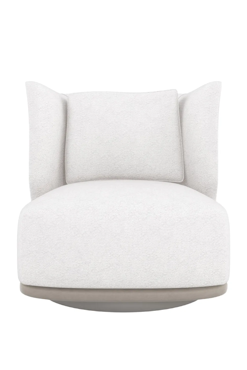 Curved Boucle Swivel Chair