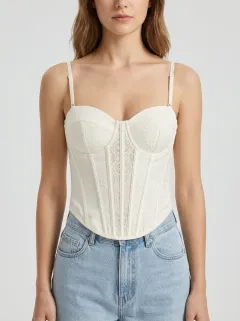 Lace-Trim Women's Corset Top