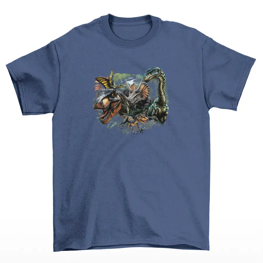 Dinosaur Jungle Graphic Cotton T-Shirt