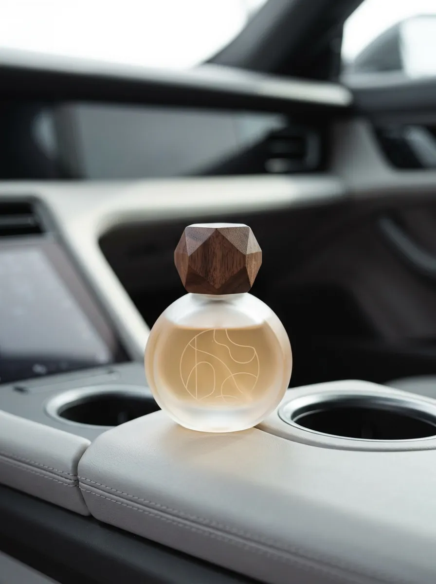 Geometric Wooden-Cap Car Air Freshener