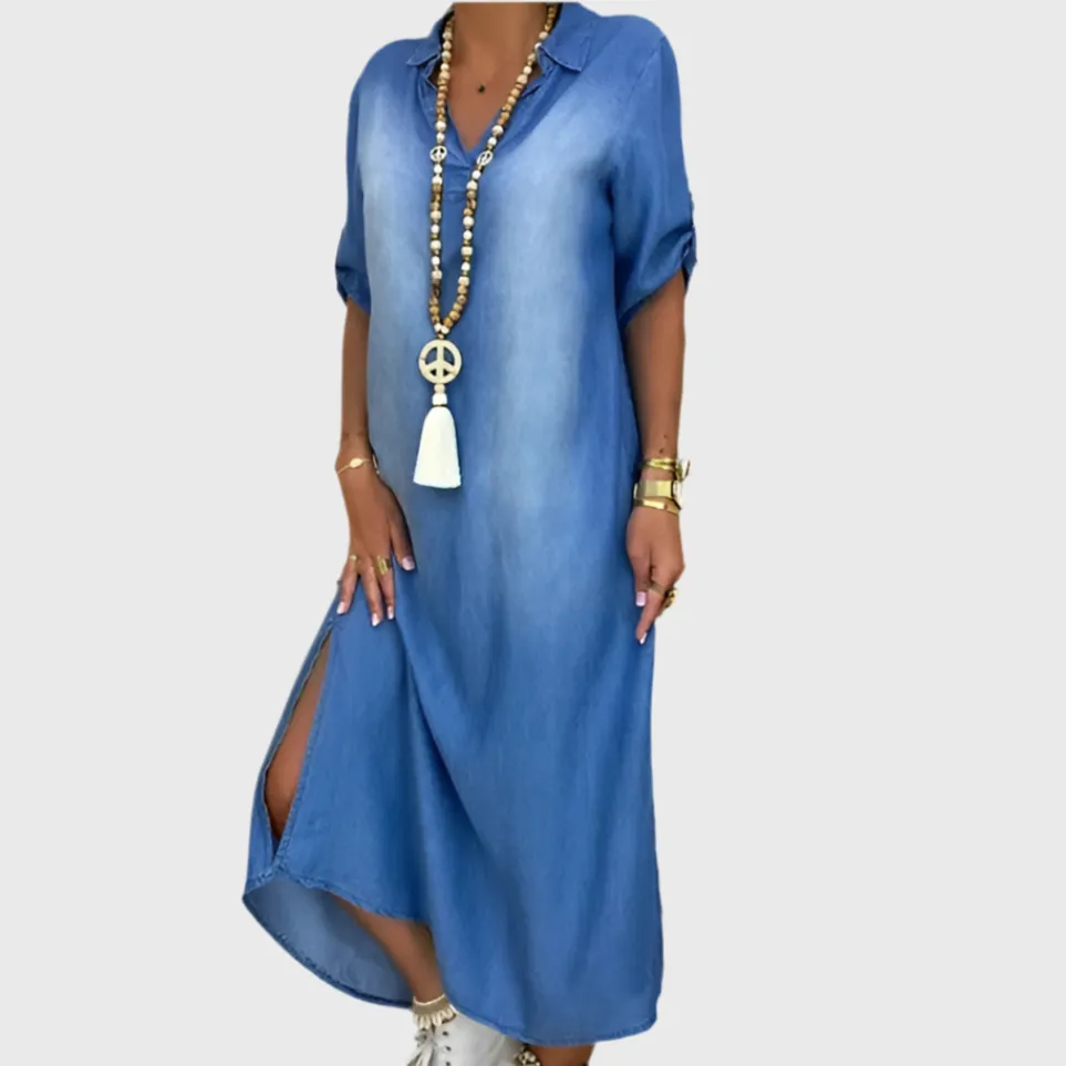 Denim Flowing Relaxed Casual Dress