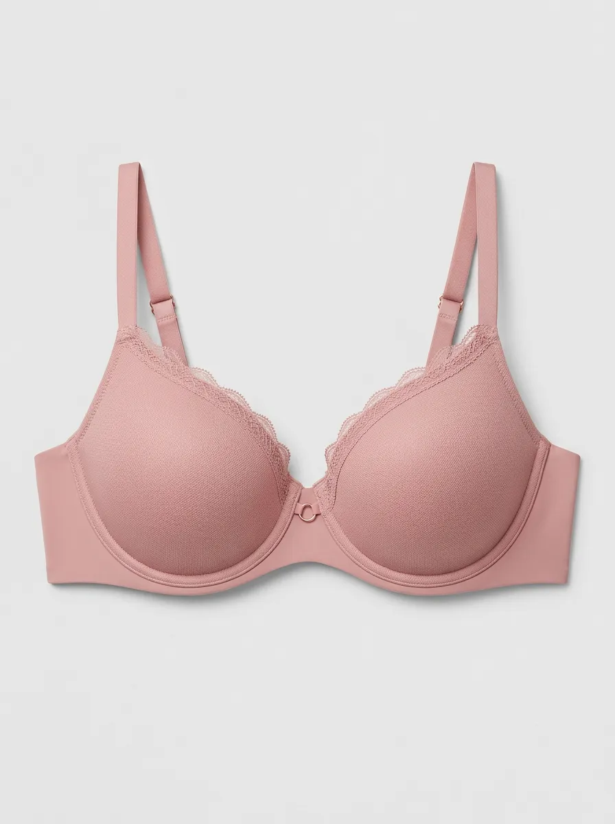 Soft-Look Underwire Lace Trim Detail Modern Look Women's Bra