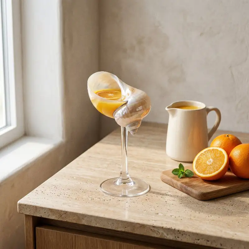 Textured Everyday Serving Seashell Glasses
