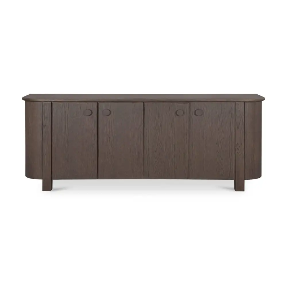 Reeded Wooden Four-Door Sideboard