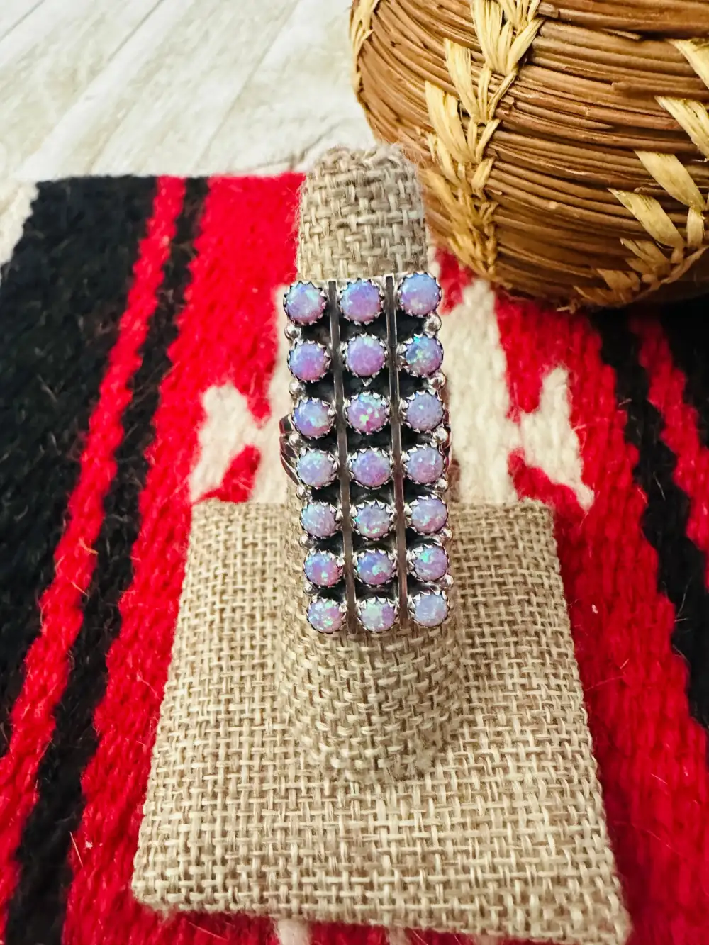 Cluster Statement Opal Sterling Silver Ring