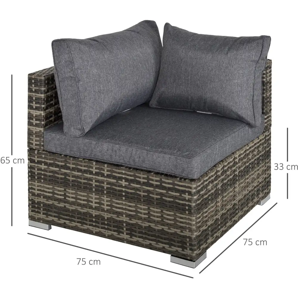 Corner Cushioned Rattan Outdoor Garden Chair