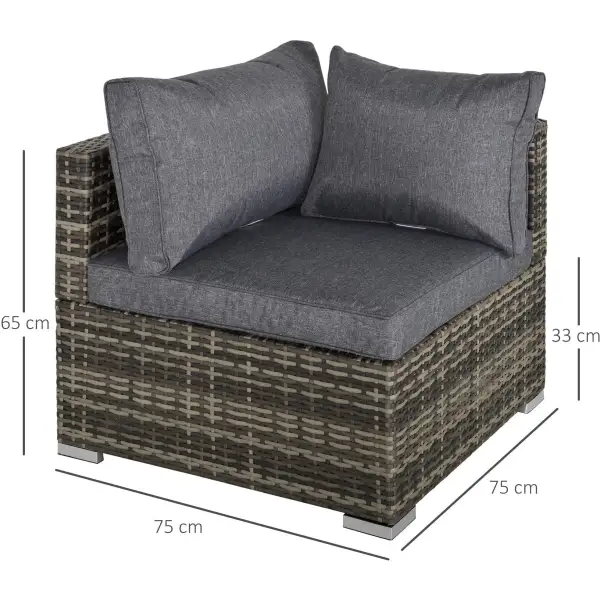 Corner Cushioned Rattan Outdoor Garden Chair