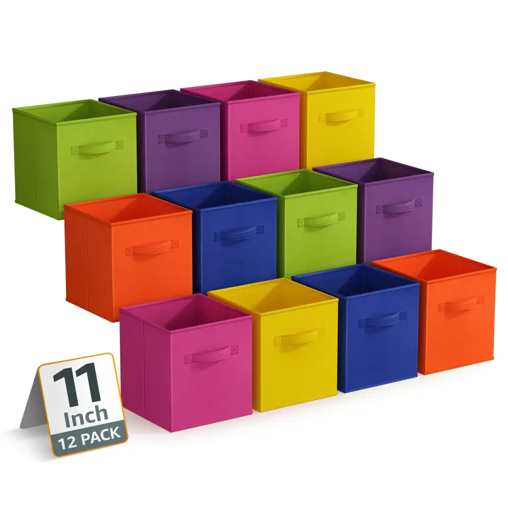 Cube Storage Bins Pack Multicolored Set