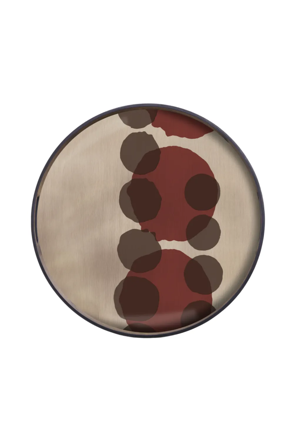 Sculptural Hand-painted Glass Round Tray