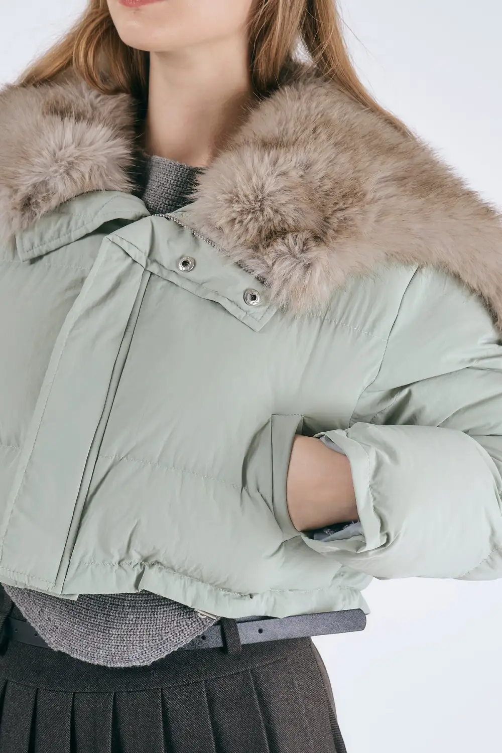Faux Fur Trim Puffer Jacket